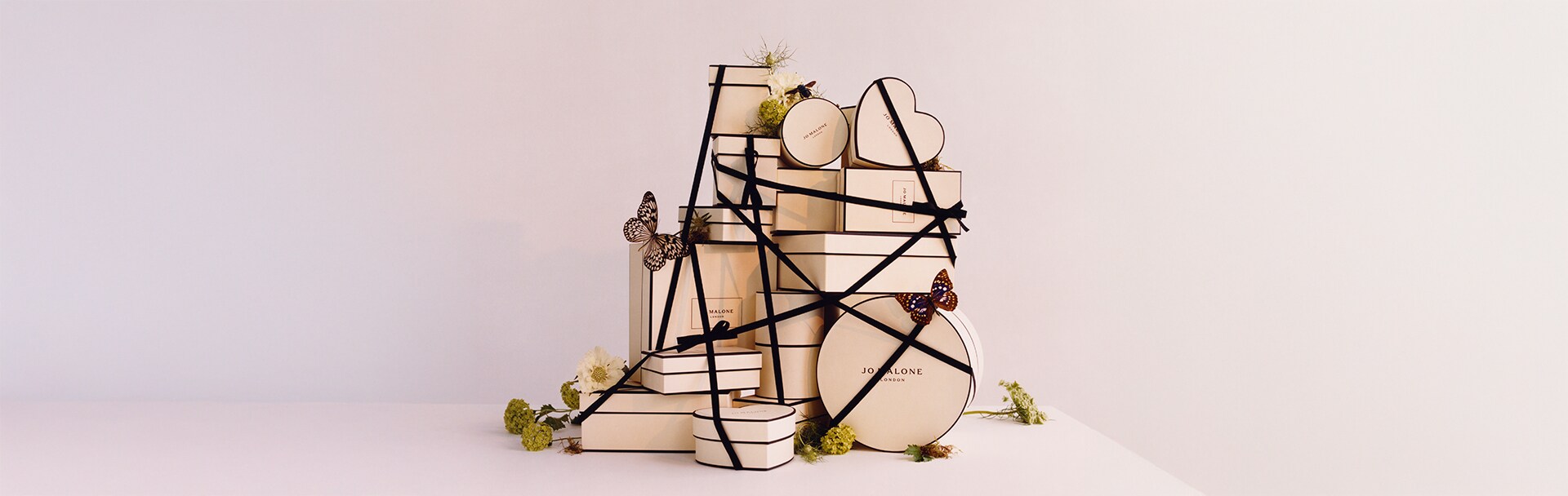 jo malone gift boxes and flowers